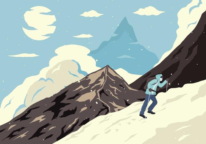 Alpinist Poster Illustratie Vector