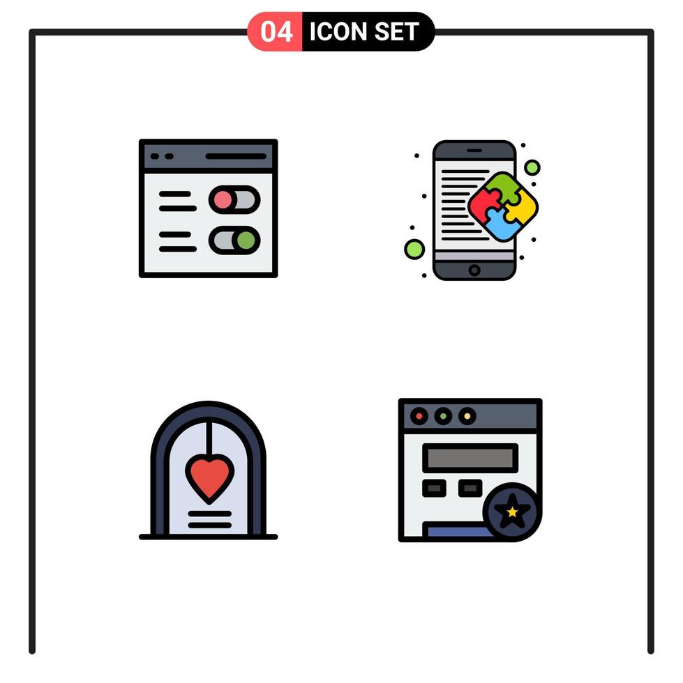 voorraad vector icoon pak van 4 lijn tekens en symbolen voor communicatie boog gebruiker bedrijf liefde bewerkbare vector ontwerp elementen