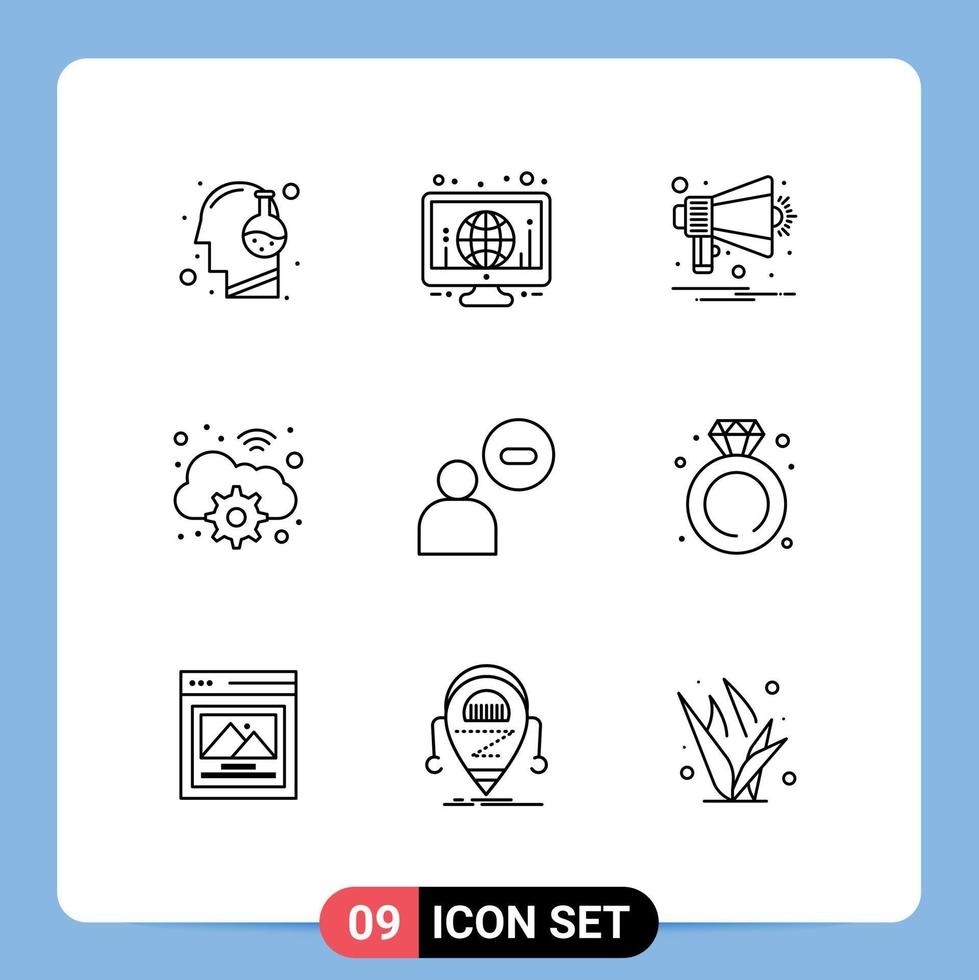 reeks van 9 modern ui pictogrammen symbolen tekens voor mannetje Wifi wereld uitrusting kennisgeving bewerkbare vector ontwerp elementen