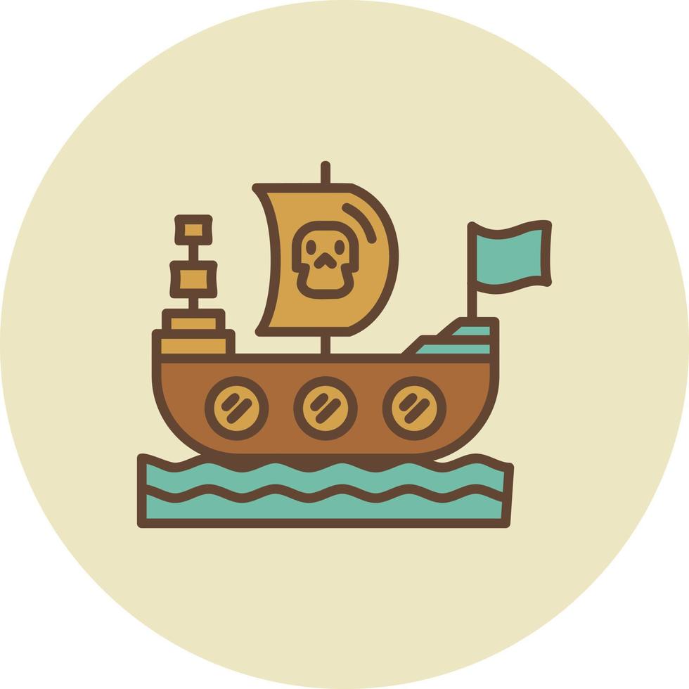 piraten schip creatief icoon ontwerp vector