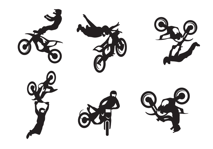 Motorcross freestyle silhouet vector