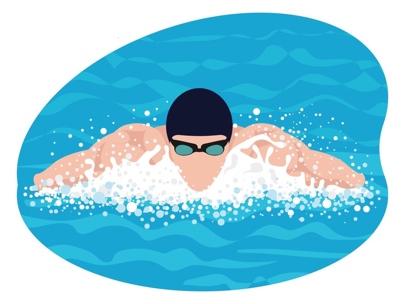 mannetje zwemmer spel illustratie. vector