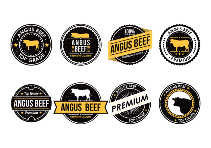 Angus beef labels vector