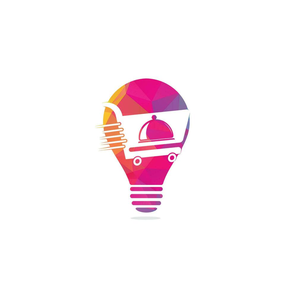 licht lamp voedsel levering logo ontwerp. snel levering onderhoud teken. online voedsel levering onderhoud. vector