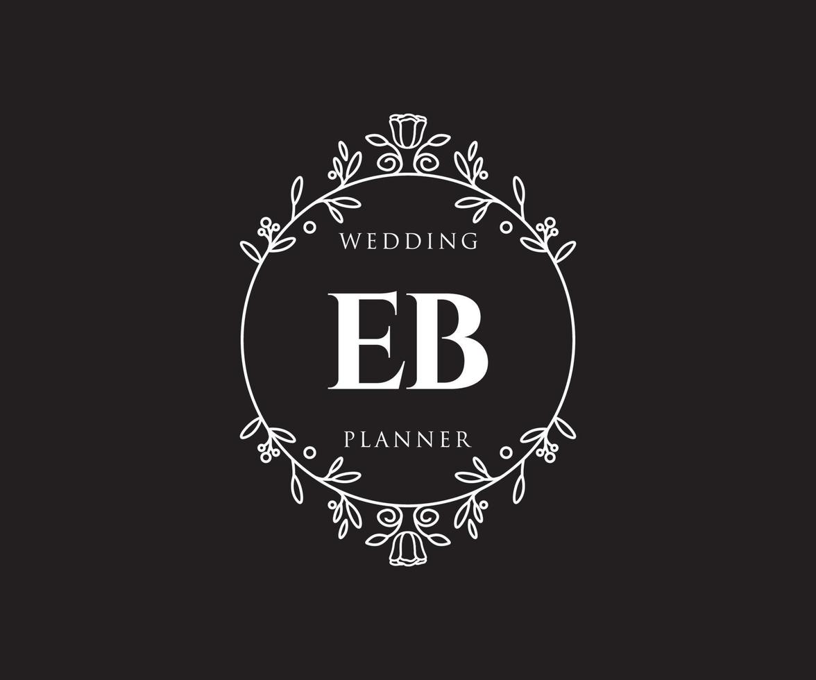 eb initialen brief bruiloft monogram logos verzameling, hand- getrokken modern minimalistisch en bloemen Sjablonen voor uitnodiging kaarten, opslaan de datum, elegant identiteit voor restaurant, boetiek, cafe in vector