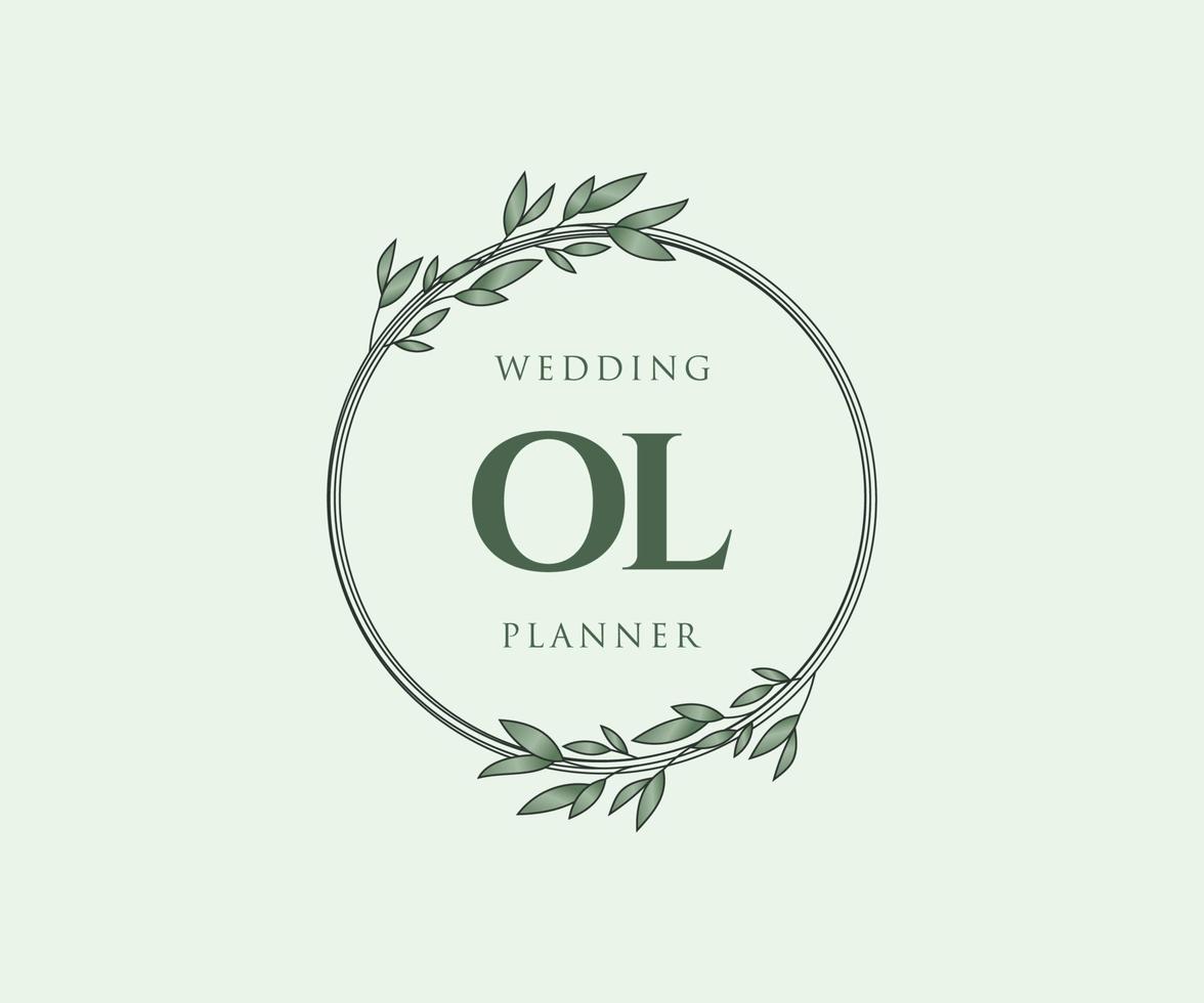 ol initialen brief bruiloft monogram logos verzameling, hand- getrokken modern minimalistisch en bloemen Sjablonen voor uitnodiging kaarten, opslaan de datum, elegant identiteit voor restaurant, boetiek, cafe in vector