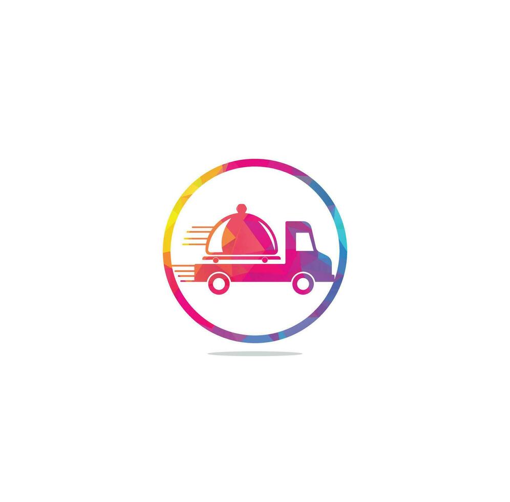 voedsel vrachtwagen logo ontwerpsjabloon. logo-ontwerp voor voedselbezorging vector