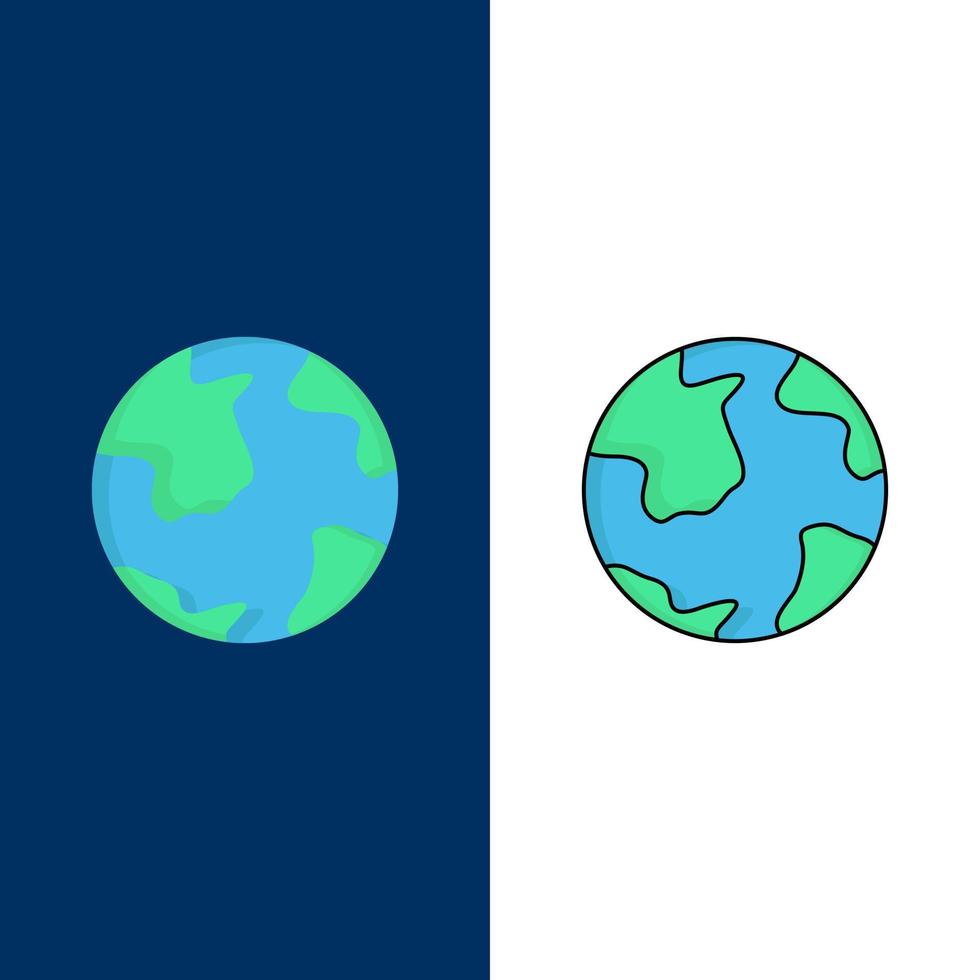 aarde wereldbol wereld aardrijkskunde ontdekking vlak kleur icoon vector