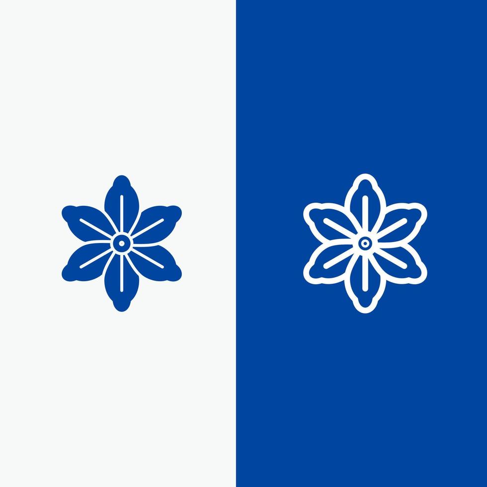 bloem bloemen natuur voorjaar lijn en glyph solide icoon blauw banier lijn en glyph solide icoon blauw banier vector