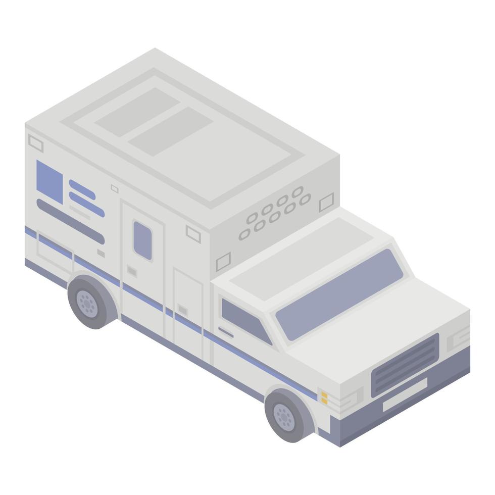 wit ambulance auto icoon, isometrische stijl vector