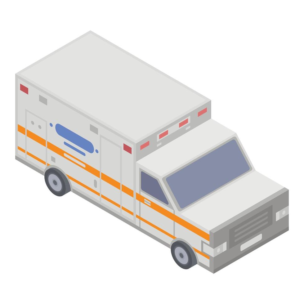 modern ambulance auto icoon, isometrische stijl vector