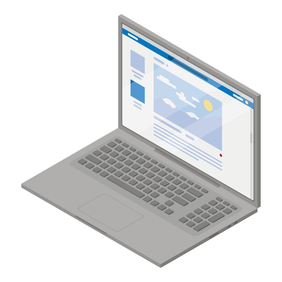 laptop icoon, isometrische stijl vector