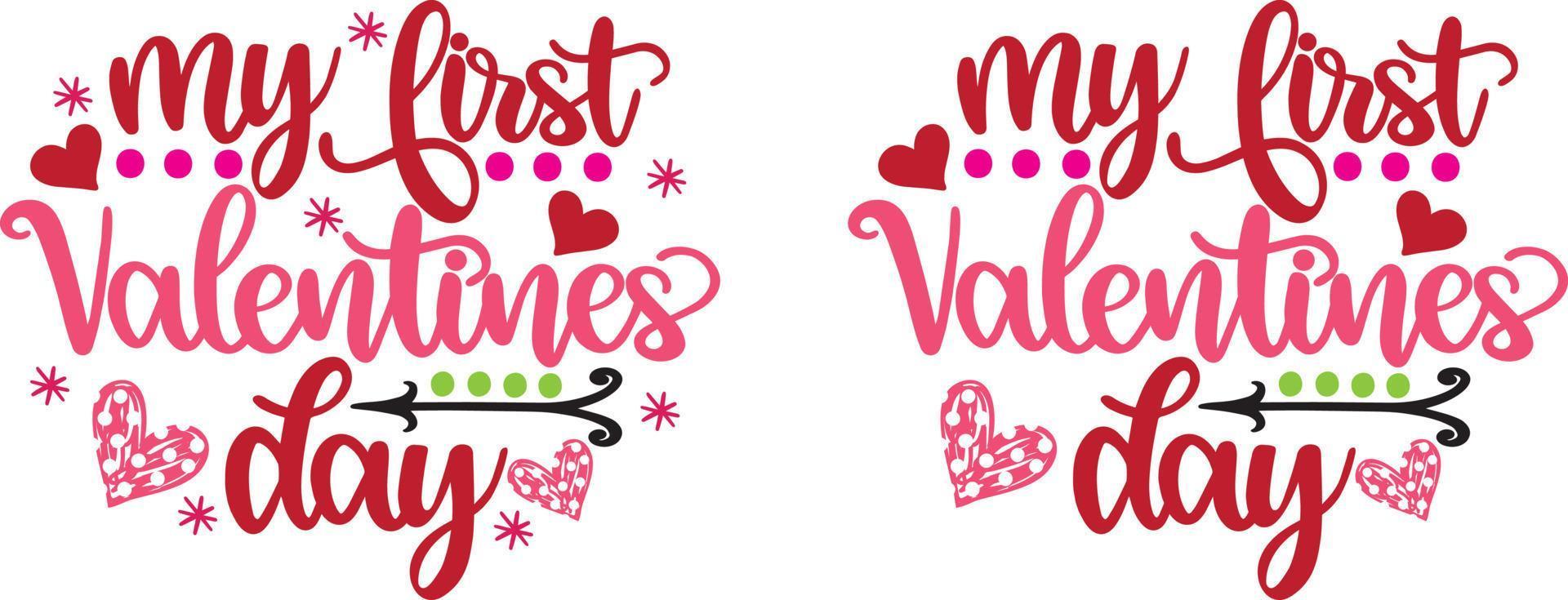 mijn eerste valentijnsdag dag, hart, liefde, valentijnsdag dag, worden de mijne, vakantie, vector illustratie bestanden