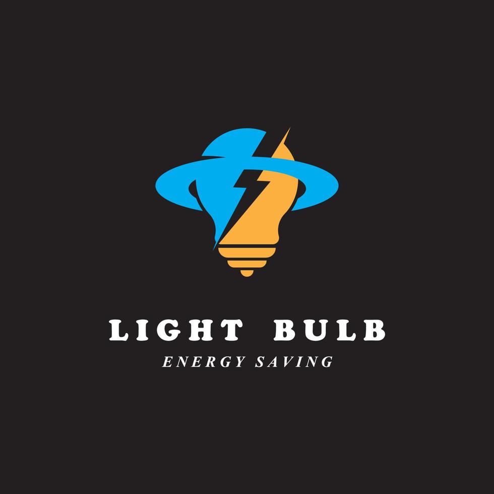 creatief licht lamp logo en vector met leuze sjabloon