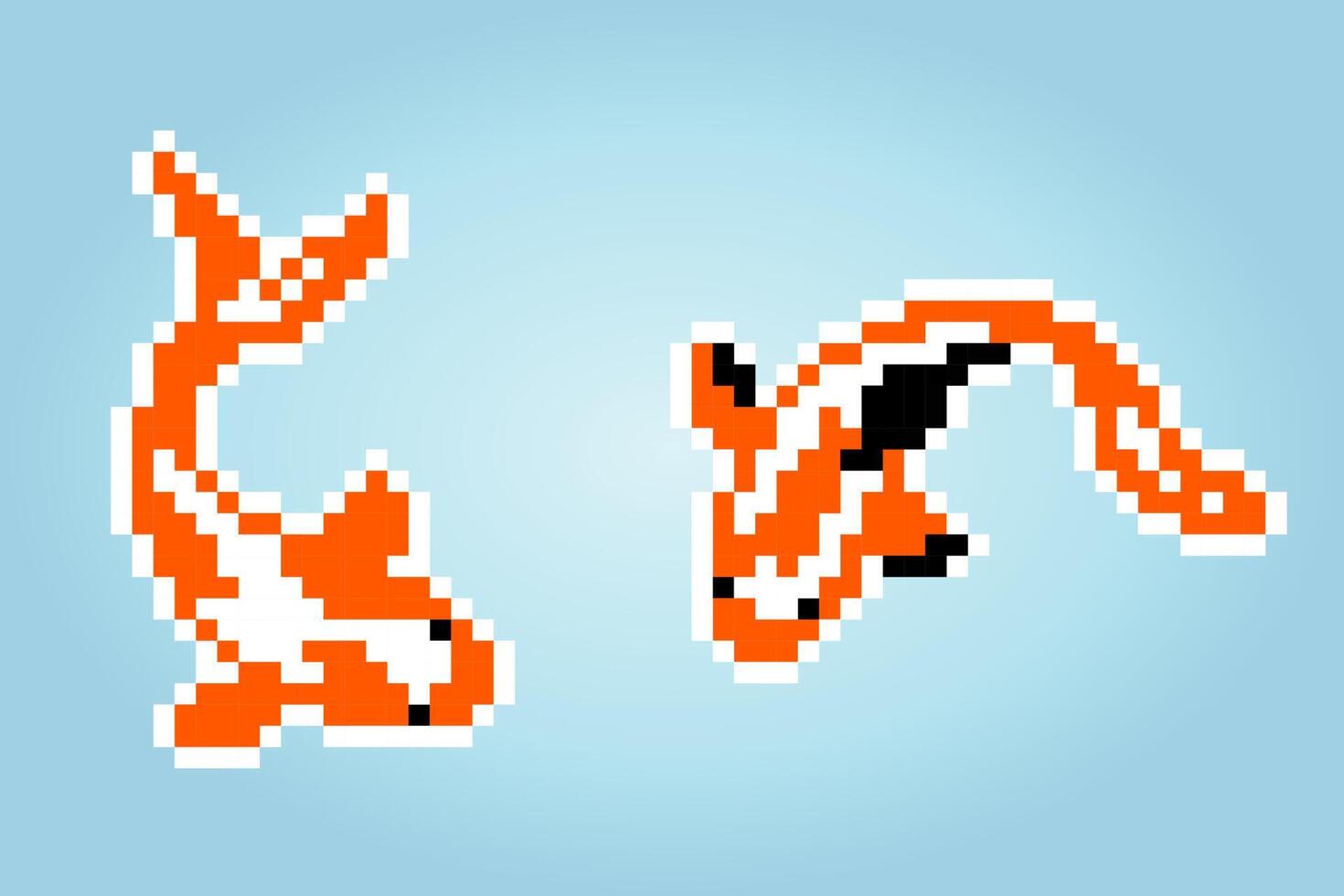 koi vissen pixel. vectorillustratie van 8 bit game activa. vector