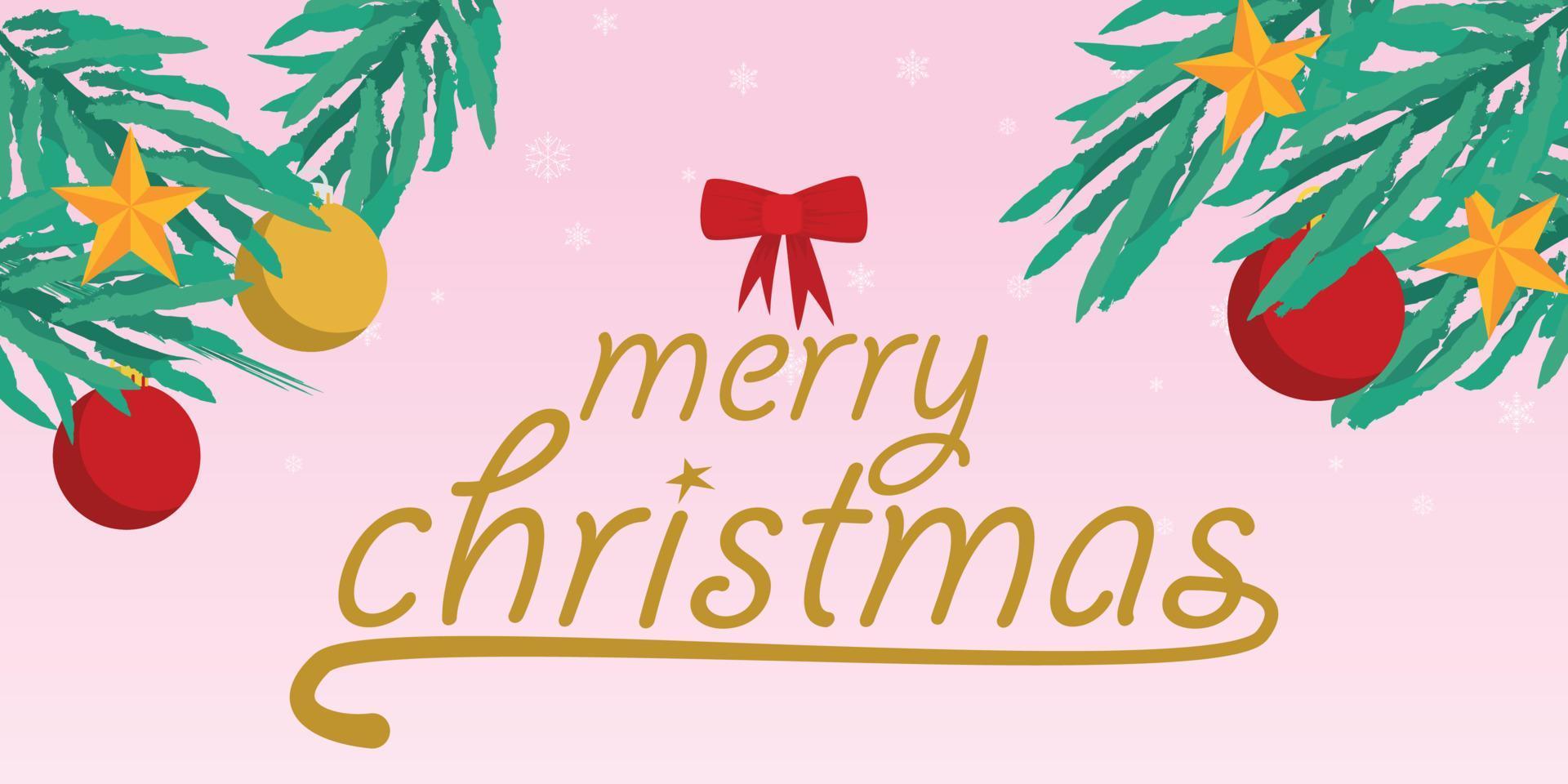 vrolijk Kerstmis achtergrond illustratie, pijnboom blad met decoraties achtergrond vector eps10
