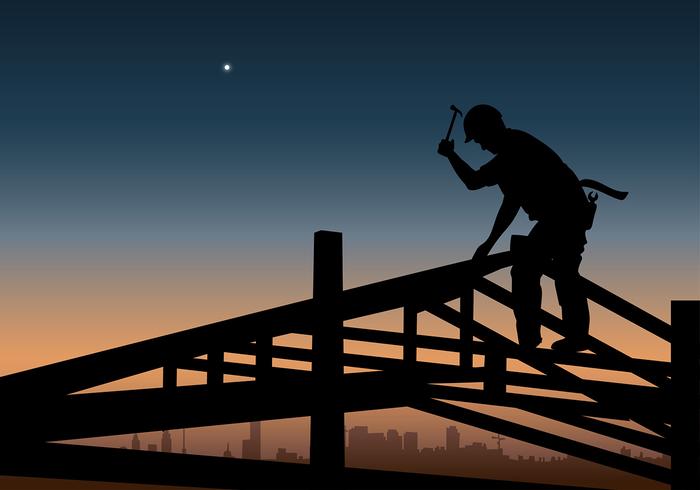 Tradesman Bouwen Silhouet Gratis Vector