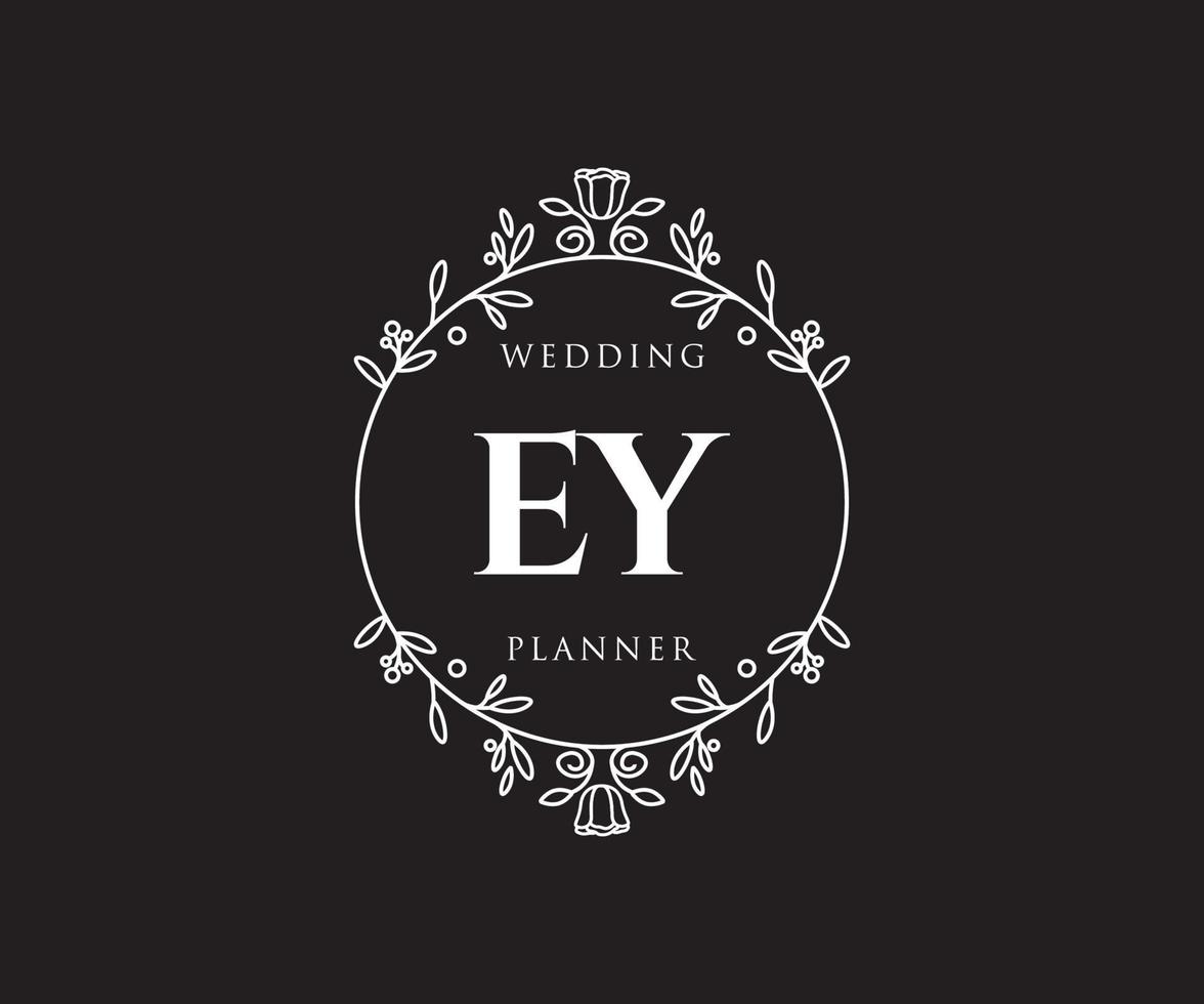 ey initialen brief bruiloft monogram logos verzameling, hand- getrokken modern minimalistisch en bloemen Sjablonen voor uitnodiging kaarten, opslaan de datum, elegant identiteit voor restaurant, boetiek, cafe in vector