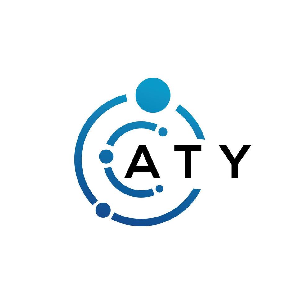 aty brief logo ontwerp Aan zwart achtergrond. aty creatief initialen brief logo concept. aty brief ontwerp. vector