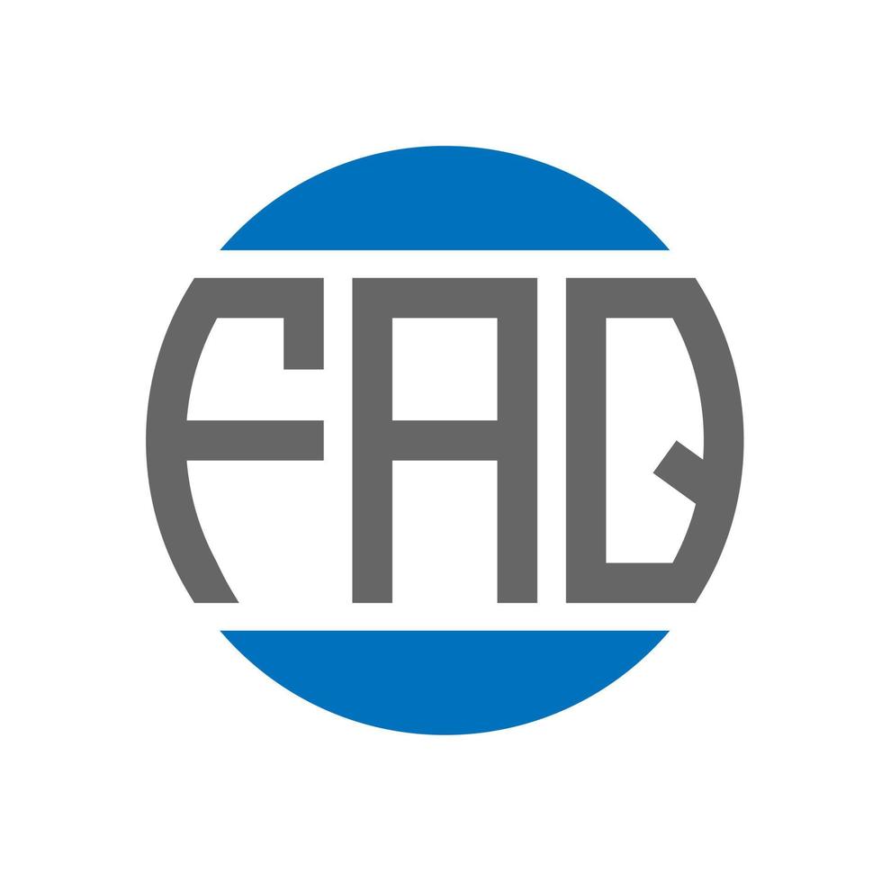 FAQ brief logo ontwerp Aan wit achtergrond. FAQ creatief initialen cirkel logo concept. FAQ brief ontwerp. vector