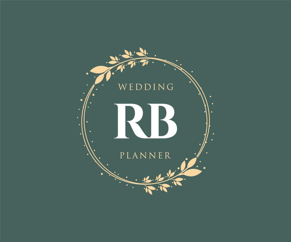 rb initialen brief bruiloft monogram logos verzameling, hand- getrokken modern minimalistisch en bloemen Sjablonen voor uitnodiging kaarten, opslaan de datum, elegant identiteit voor restaurant, boetiek, cafe in vector