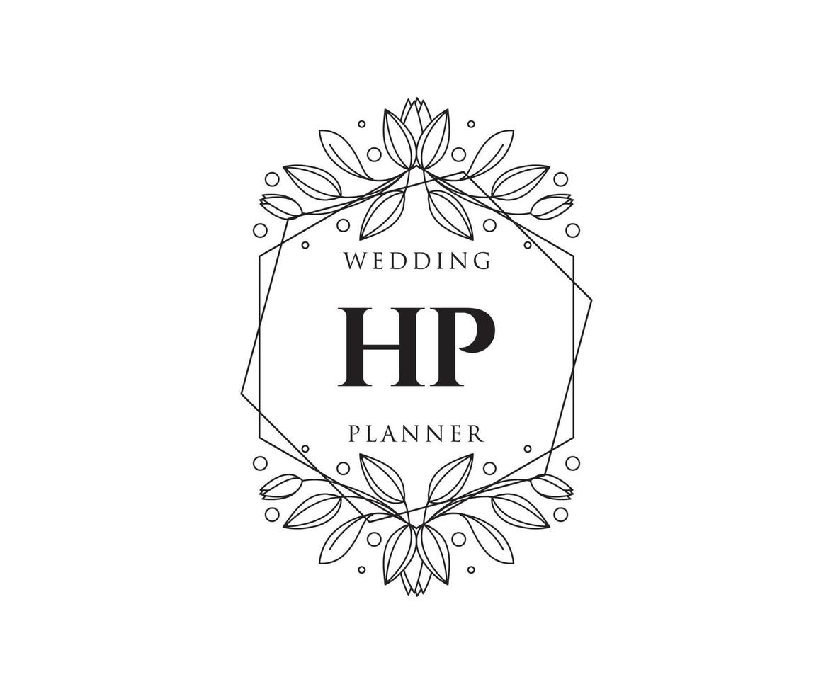 hp initialen brief bruiloft monogram logos verzameling, hand- getrokken modern minimalistisch en bloemen Sjablonen voor uitnodiging kaarten, opslaan de datum, elegant identiteit voor restaurant, boetiek, cafe in vector