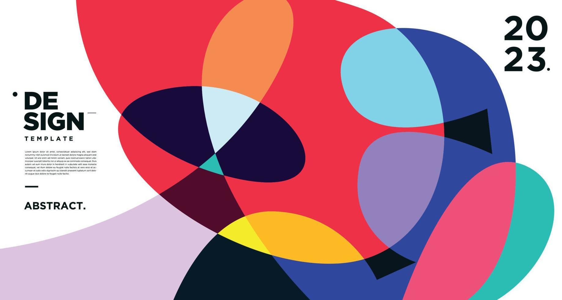 vector kleurrijk abstract vloeistof en meetkundig achtergrond voor nieuw jaar 2023