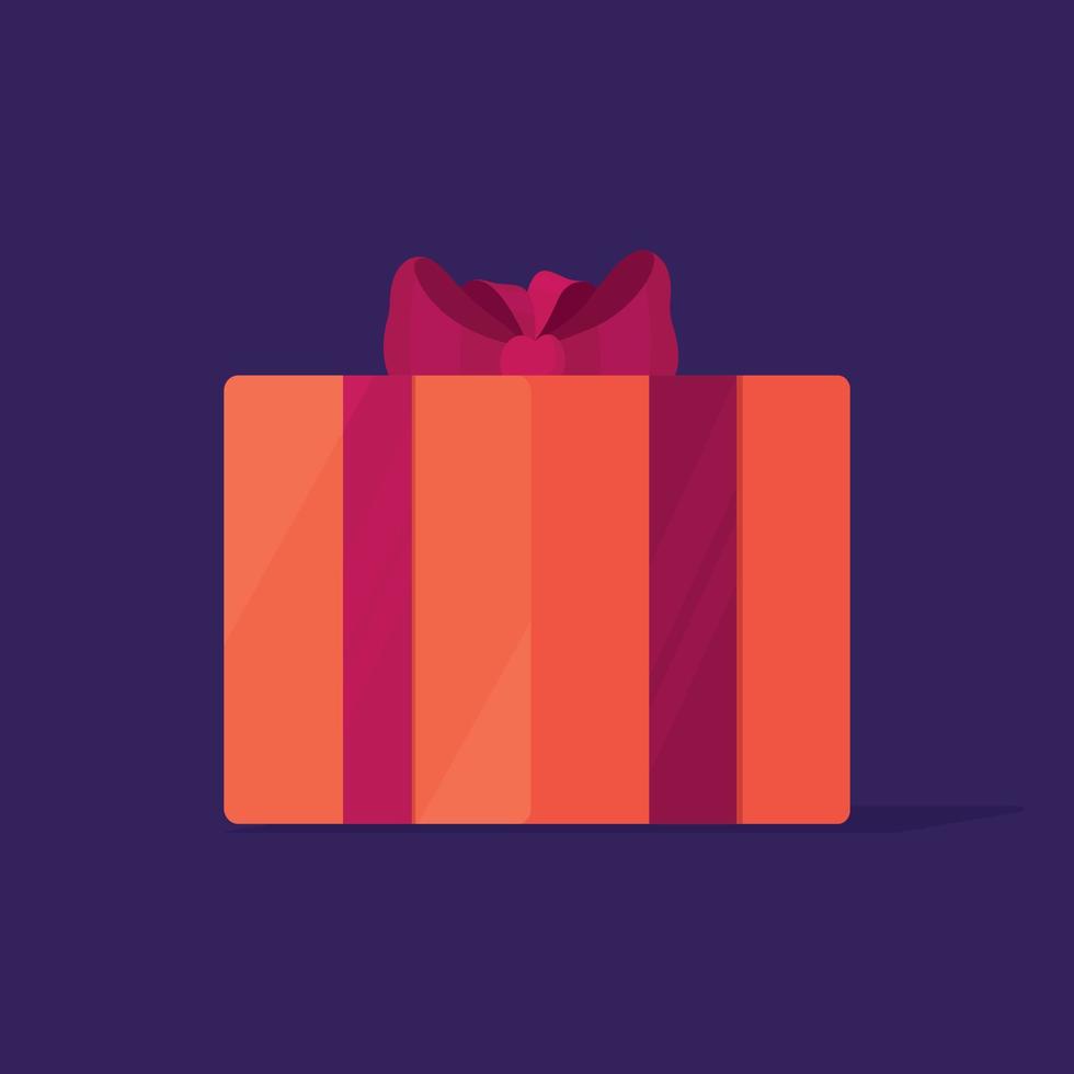 vector illustratie van een Kerstmis geschenk. verpakt Kerstmis Geschenk. oranje kleur doos.