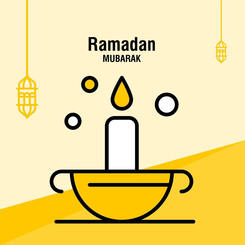 Ramadan kareem groet sjabloon Islamitisch halve maan en Arabisch lantaarn vector illustratie