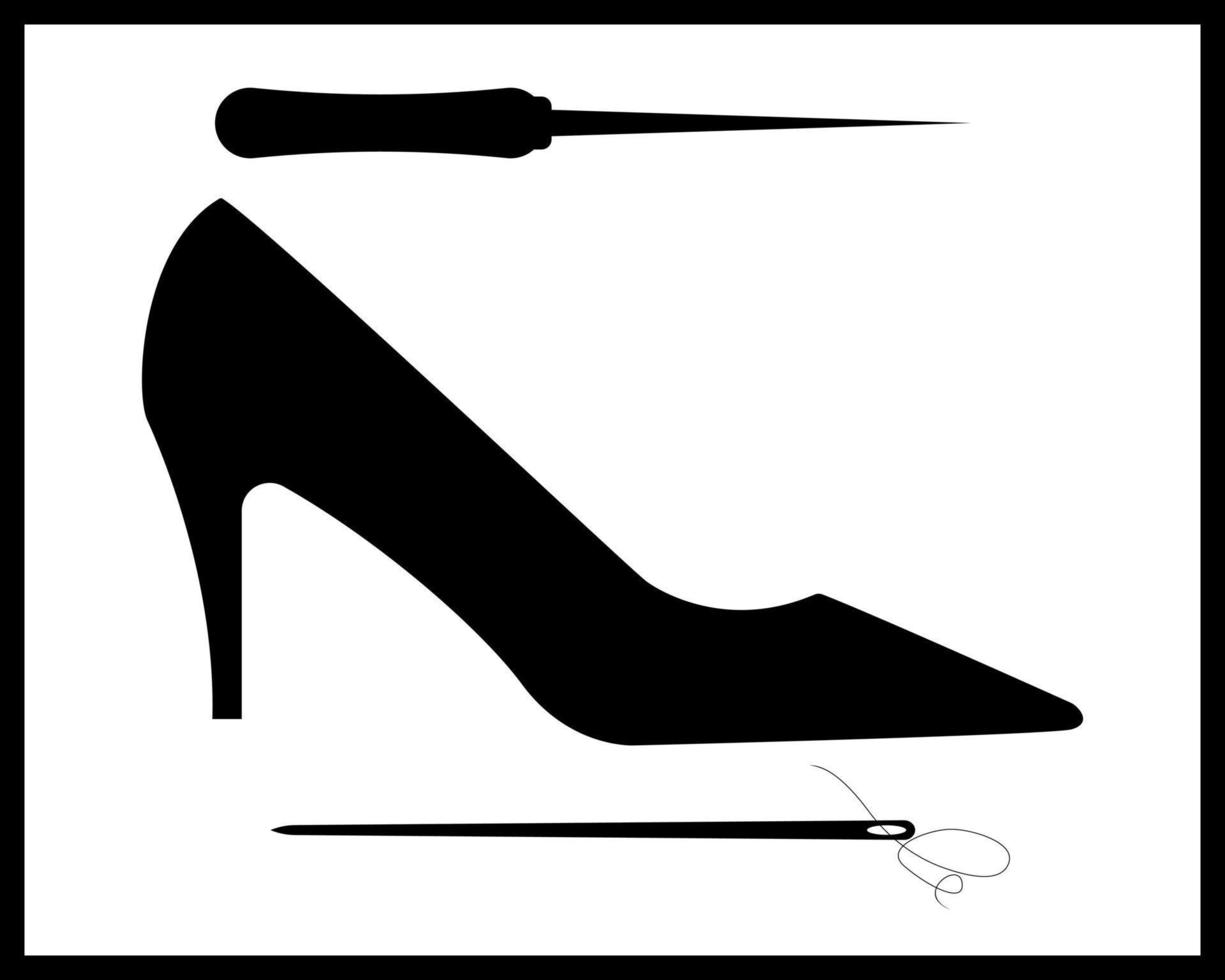 reparatie van vrouwen schoenen vector