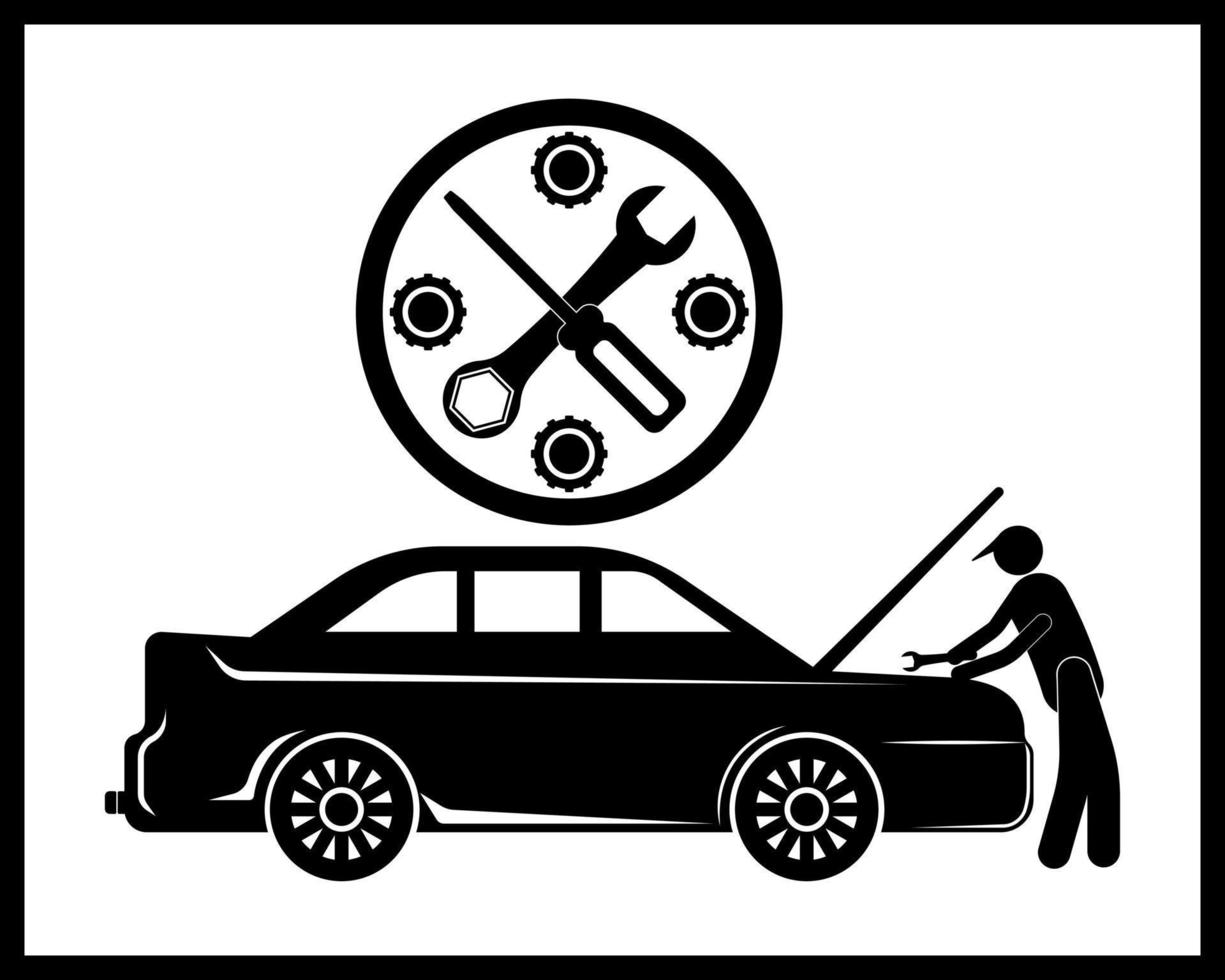 garage onderhoud en auto reparatie vector