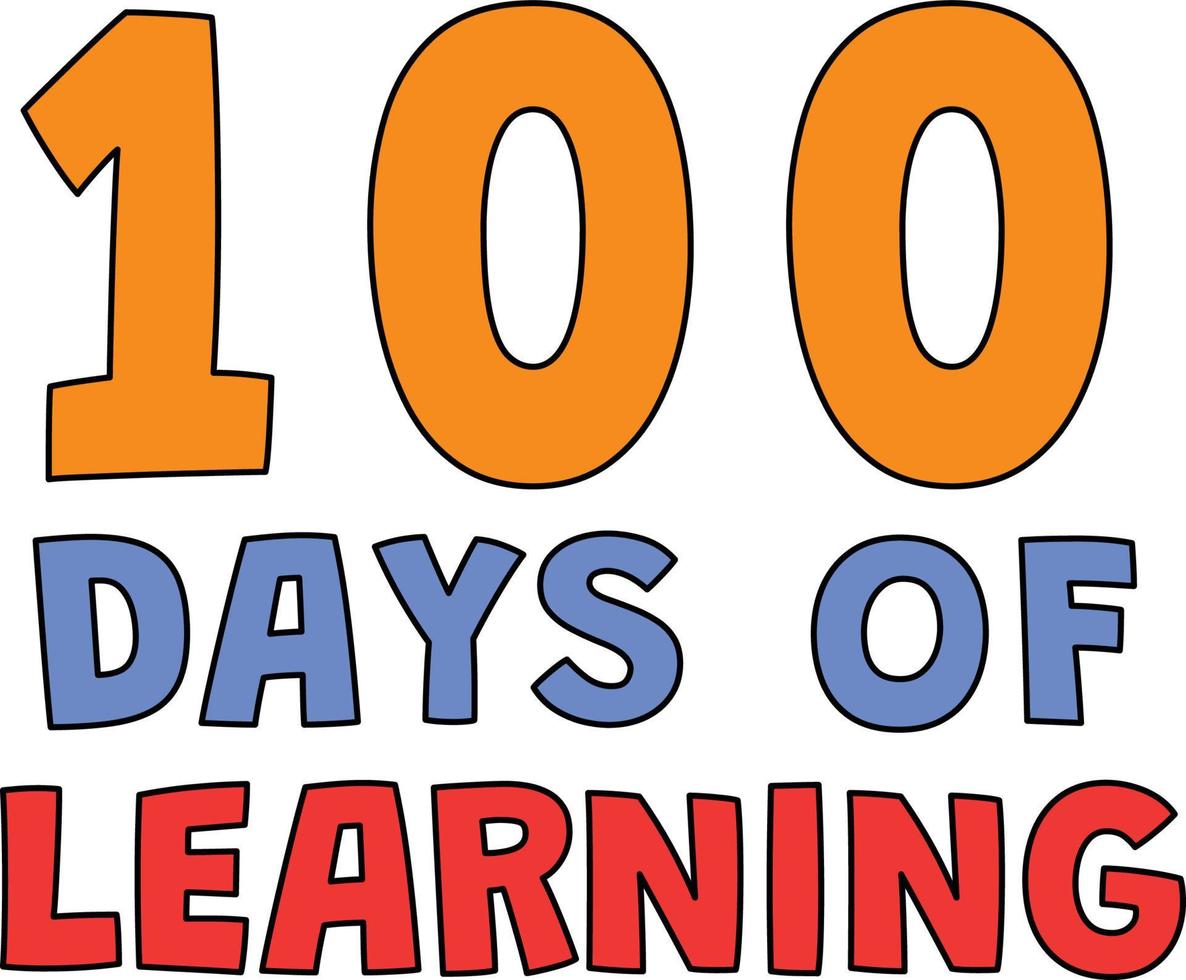 100ste dag van school- aan het leren tekenfilm clip art vector