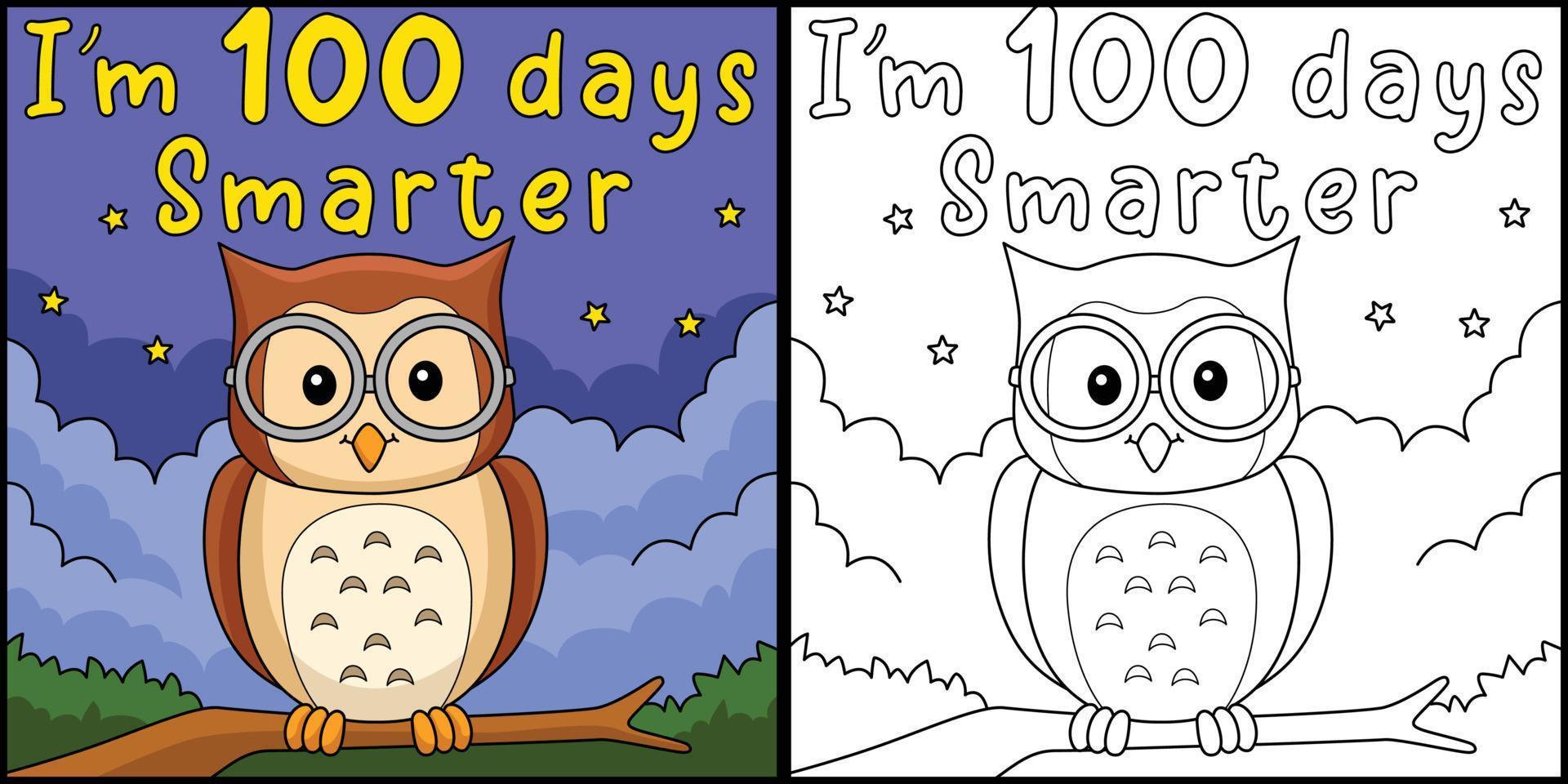 100ste dag van school- slimmer uil illustratie vector