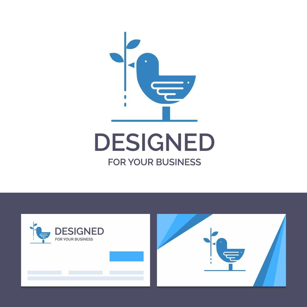 creatief bedrijf kaart en logo sjabloon overeenkomst duif vriendschap harmonie pacifisme vector illustratie