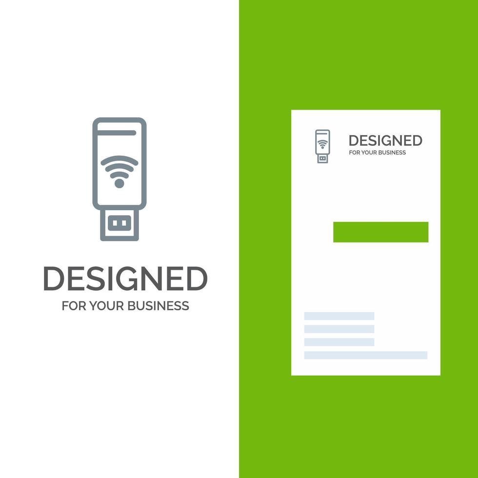 USB Wifi onderhoud signaal grijs logo ontwerp en bedrijf kaart sjabloon vector