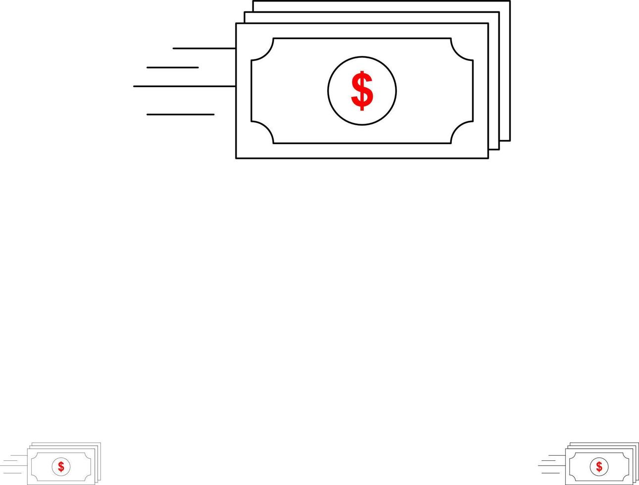 dollar bedrijf stromen geld valuta stoutmoedig en dun zwart lijn icoon reeks vector