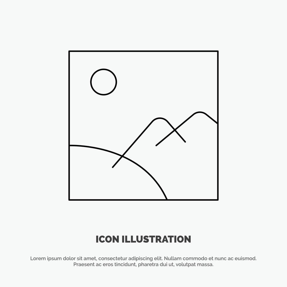 beeld galerij afbeelding zon lijn icoon vector