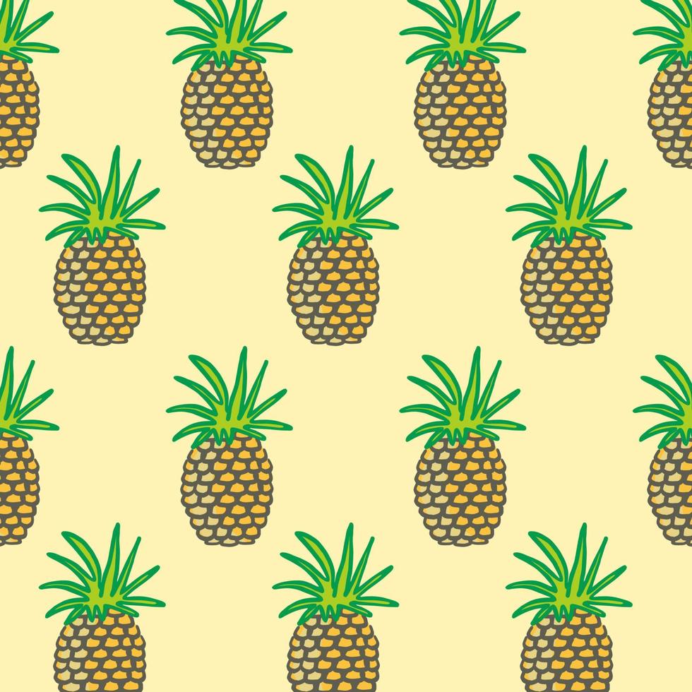 achtergrond vector ontwerp met ananas ornament