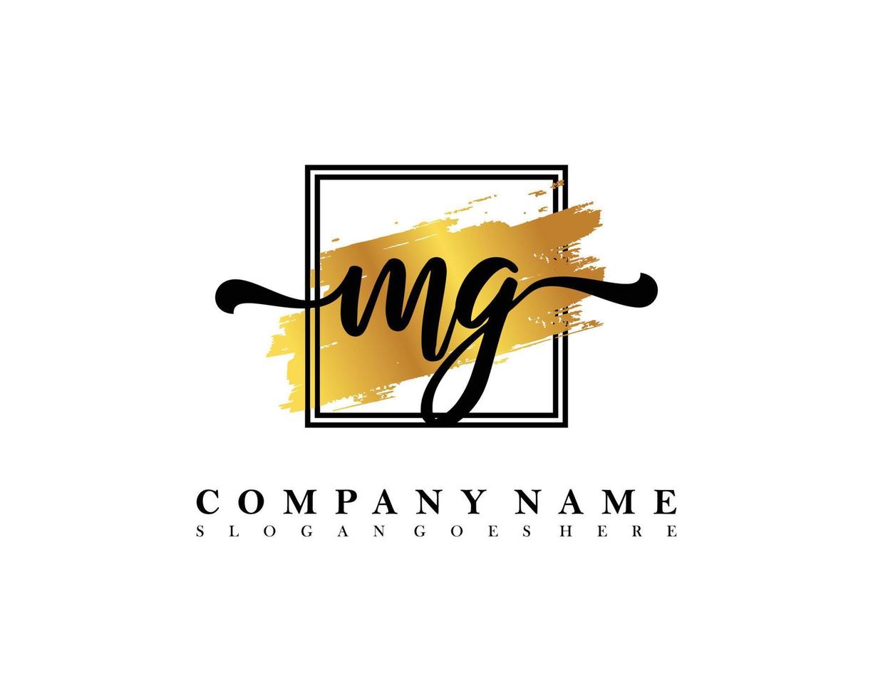 mg eerste handschrift logo concept vector