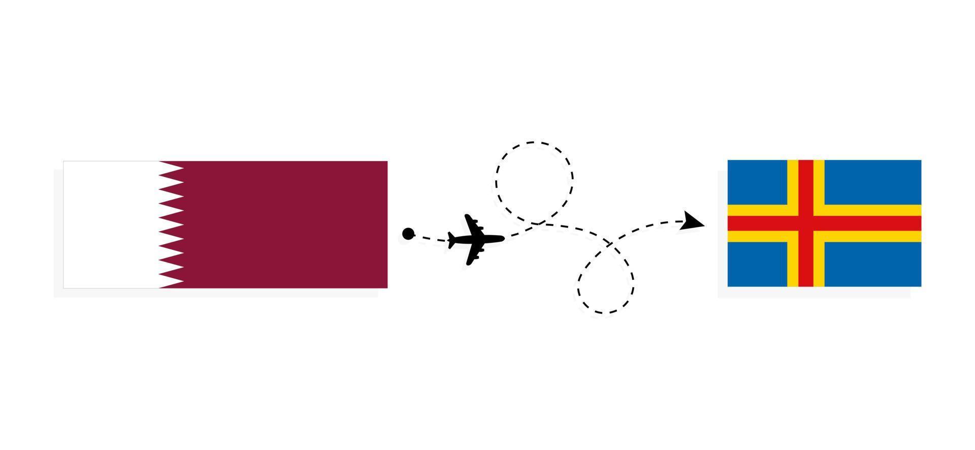 vlucht en reizen van qatar naar een land door passagier vliegtuig reizen concept vector