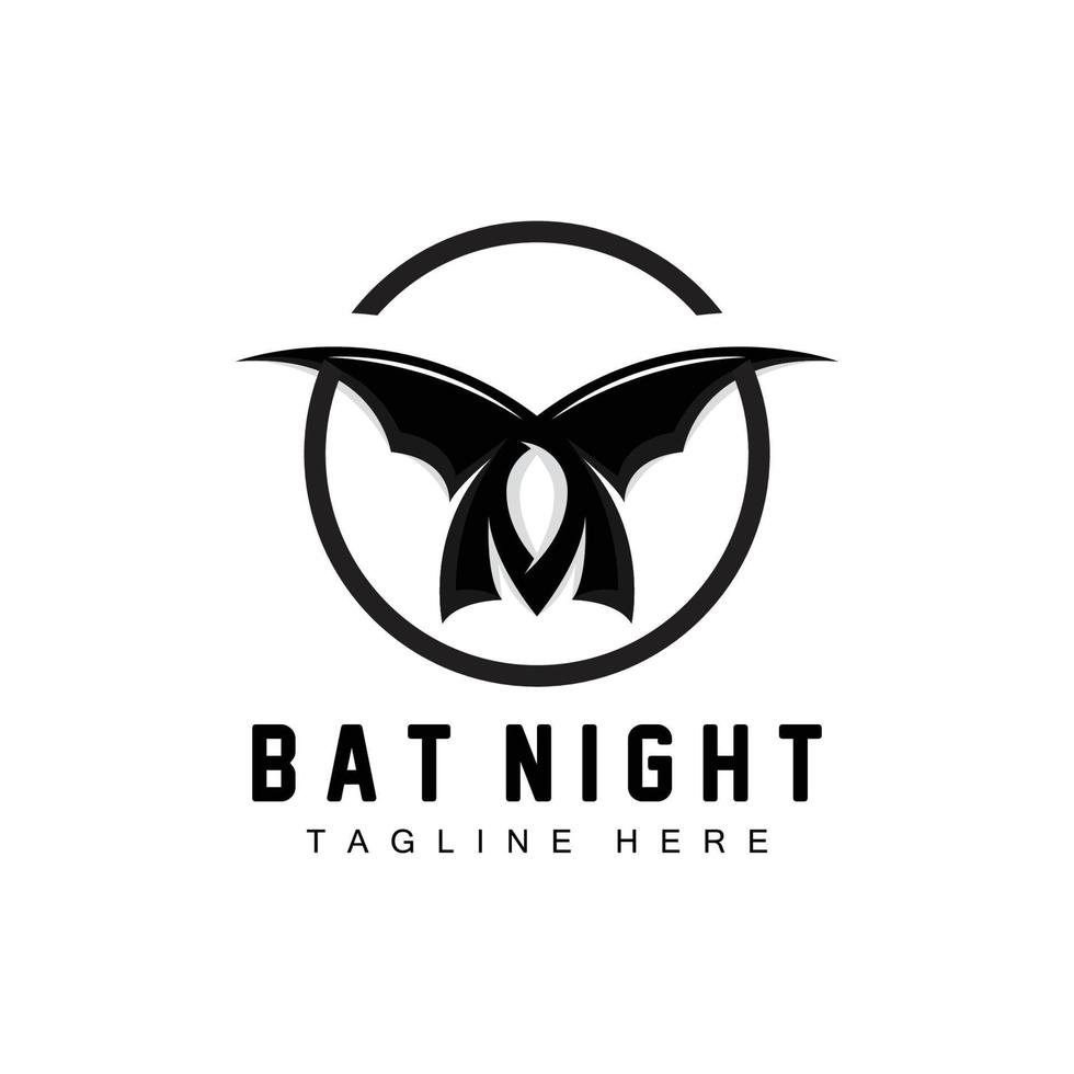 knuppel logo, nacht vliegend dier icoon, bedrijf vector, halloween sjabloon vector