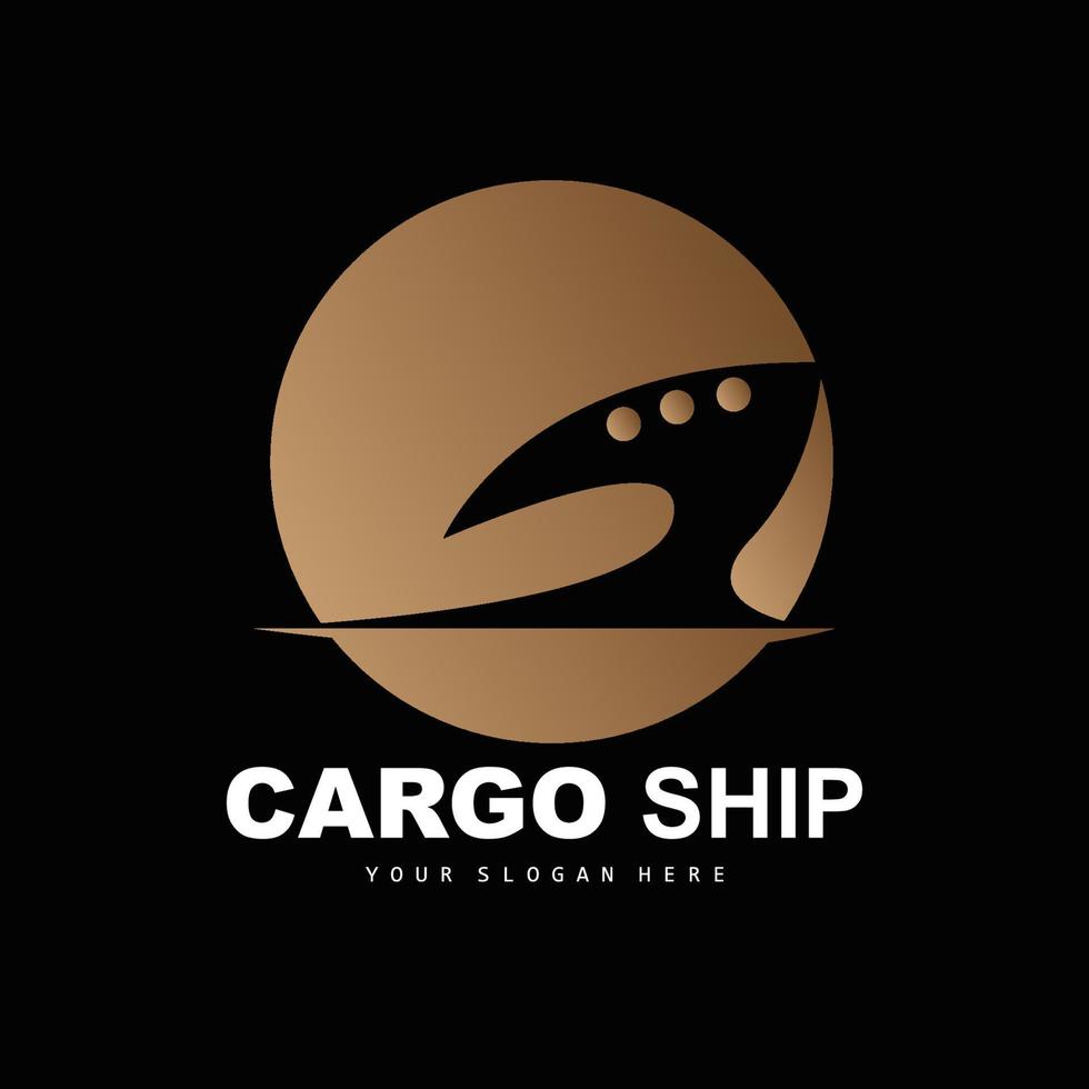 lading schip logo, snel lading schip vector, zeilboot, ontwerp voor schip fabricage bedrijf, waterweg het zeilen, marinier voertuigen, vervoer, logistiek vector