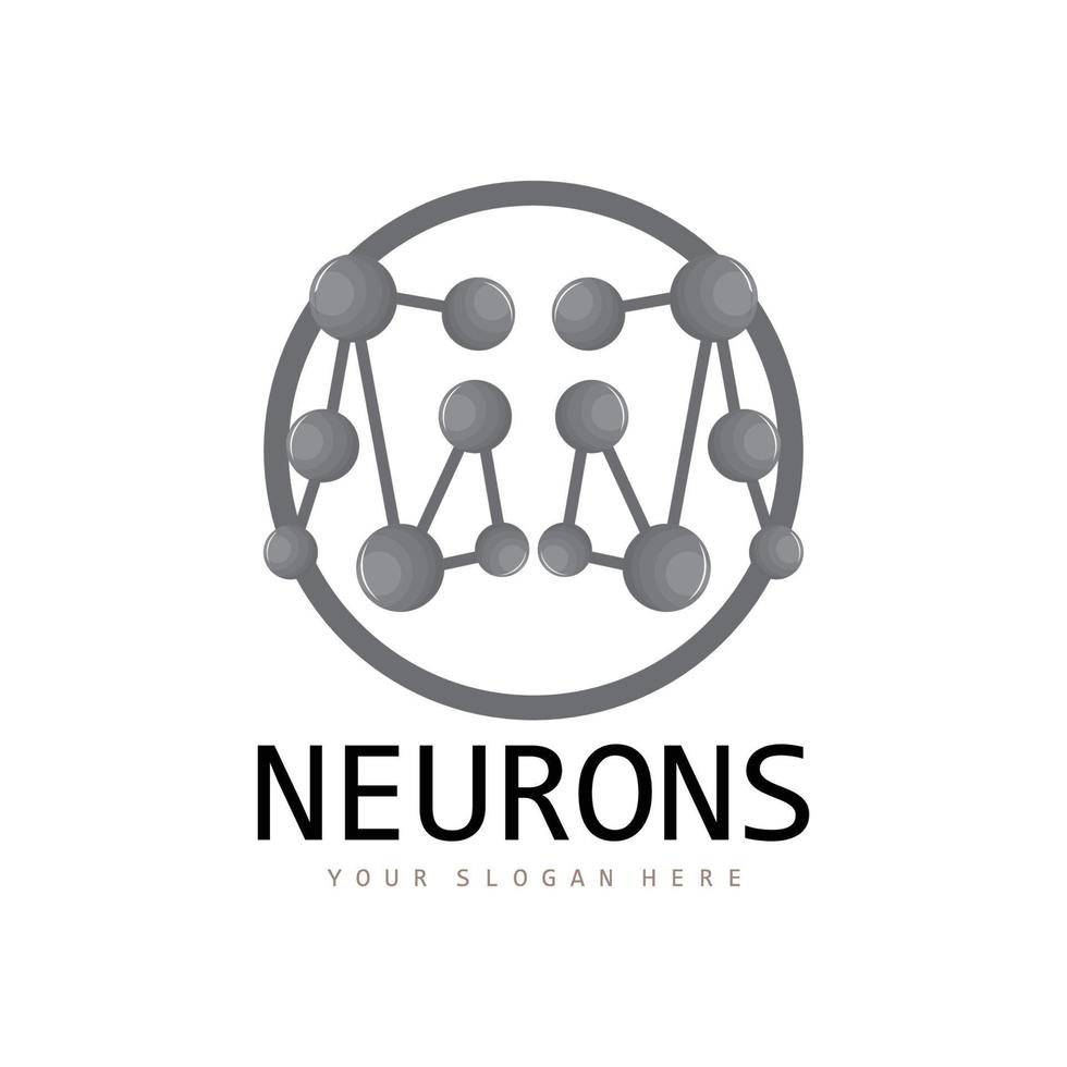 neuron logo, molecuul logo ontwerp, vector en, sjabloon illustratie