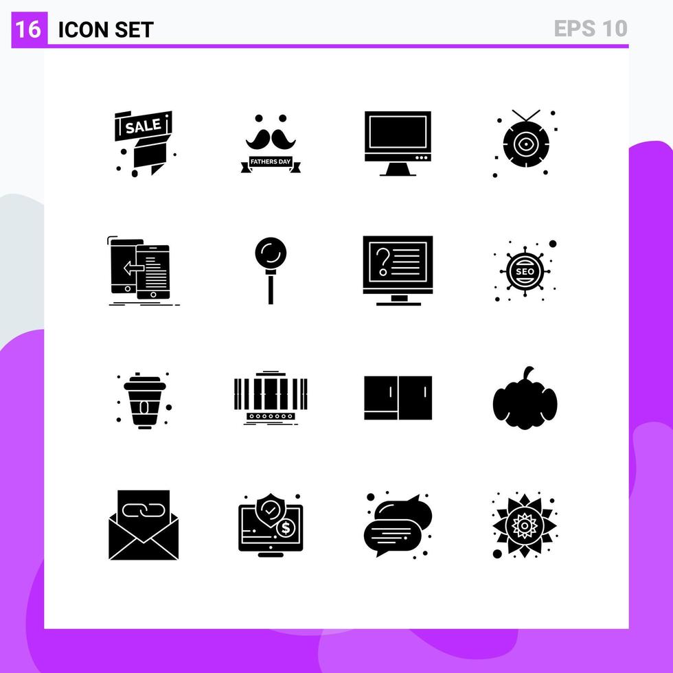 voorraad vector icoon pak van 16 lijn tekens en symbolen voor western culturen snor accessoires imac bewerkbare vector ontwerp elementen