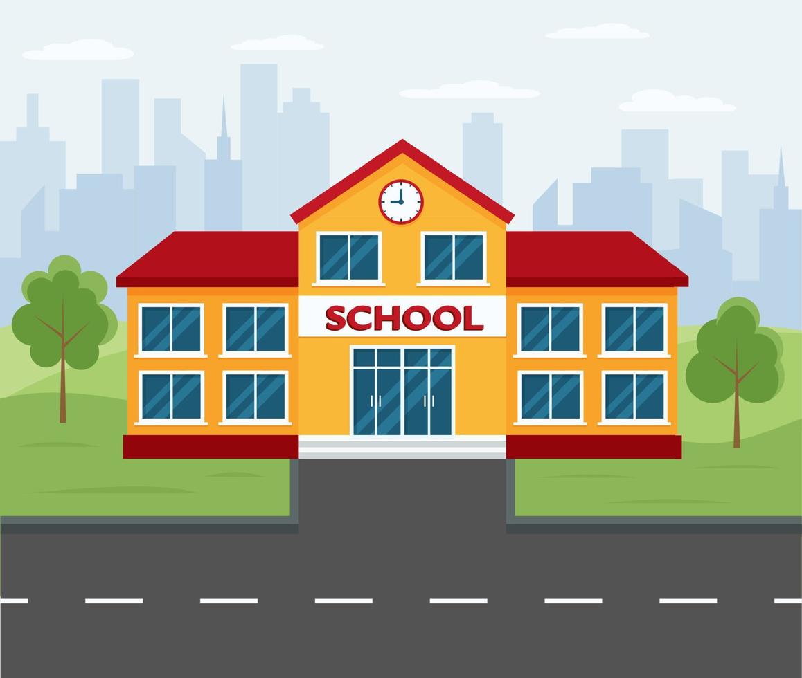 vector school- illustratie. terug naar school- kleurrijk banier tekenfilm stijl