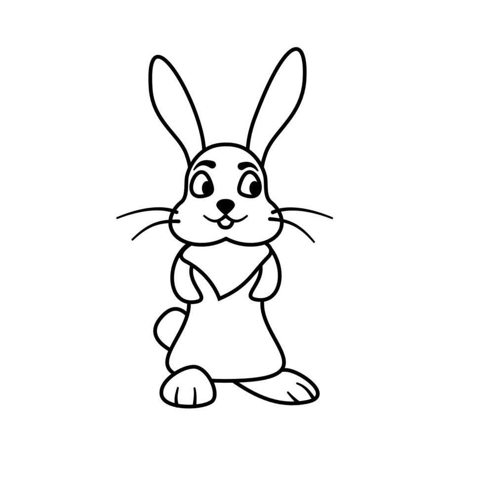Pasen schattig tekenfilm konijn, schets vector illustratie. eps 10