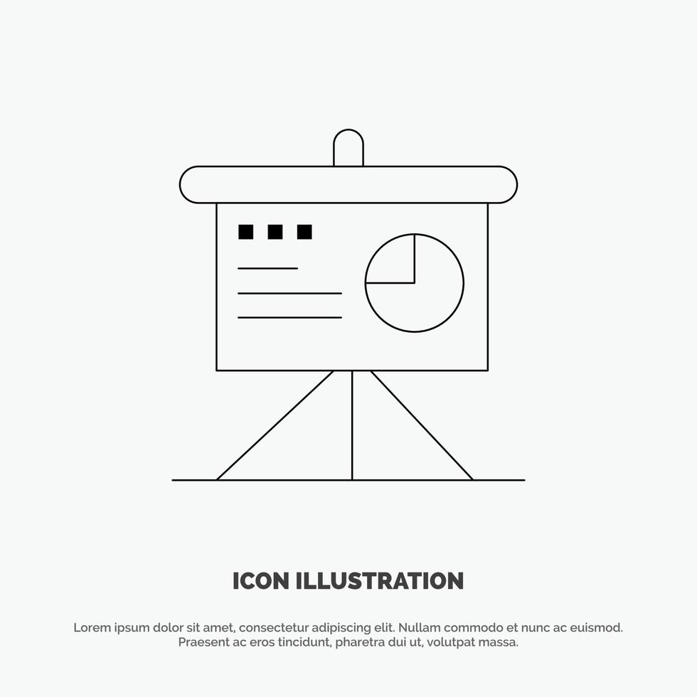 presentatie analytics bord bedrijf lijn icoon vector