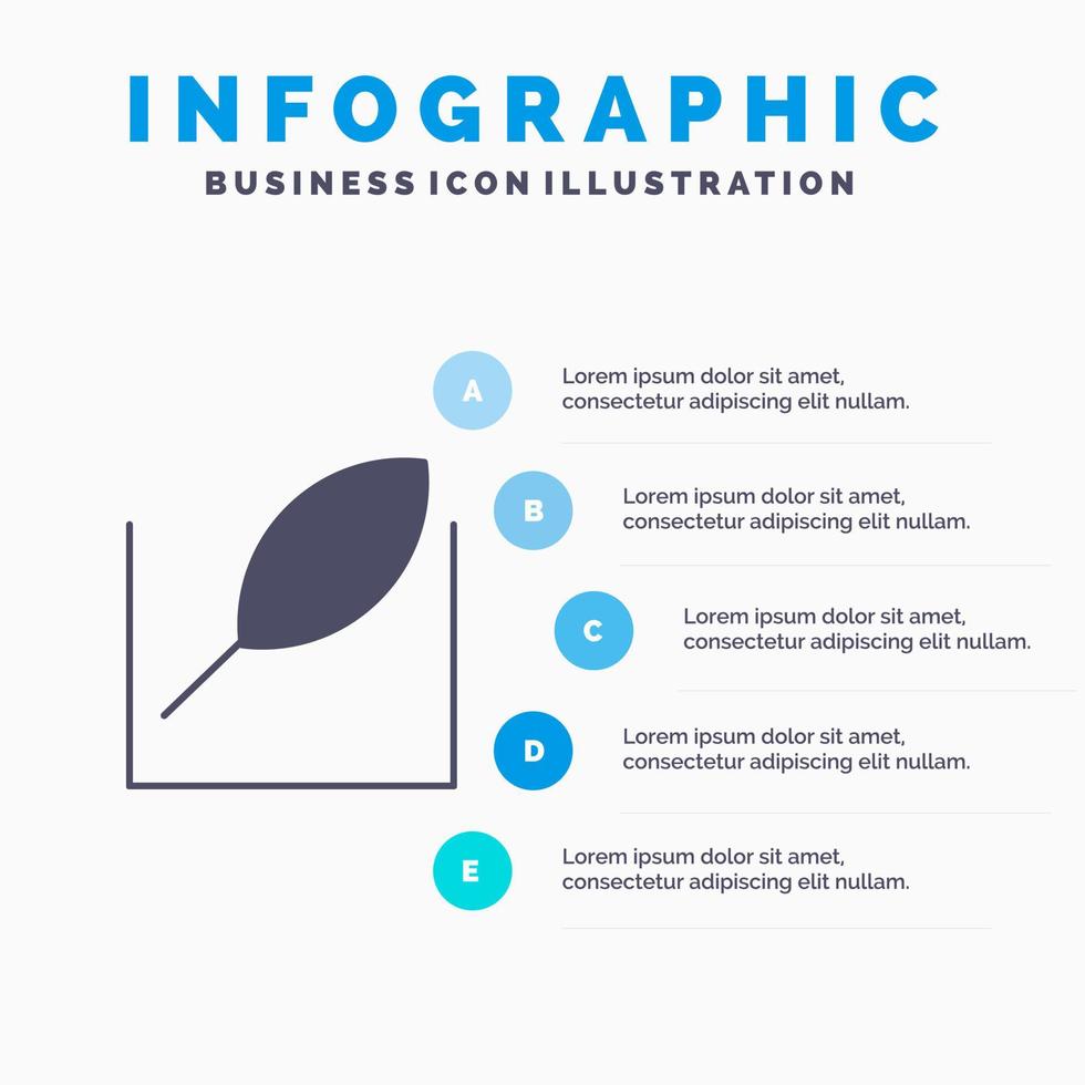 blad groen boom solide icoon infographics 5 stappen presentatie achtergrond vector