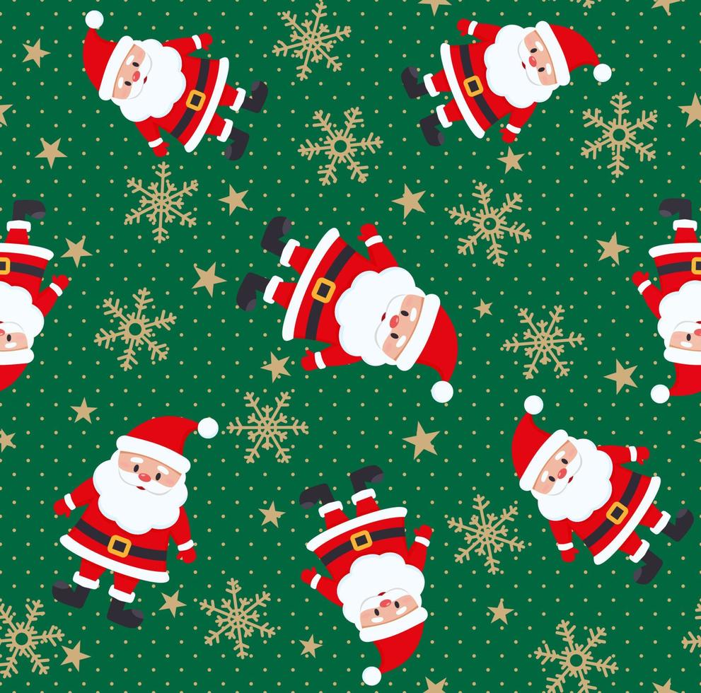 Kerstmis naadloos patroon in de kerstman claus en sneeuwvlokken voor afdrukken en web ontwerp vector
