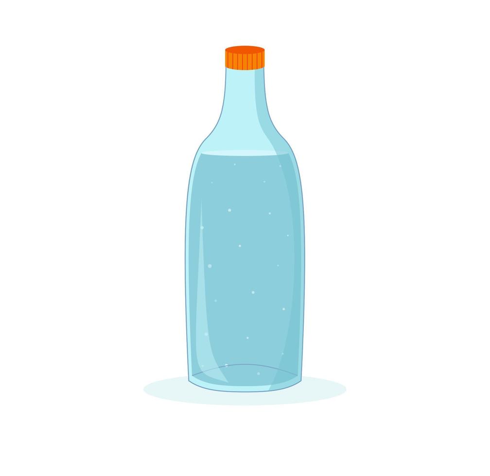 fles van water. drinken genoeg van water. tekenfilm stijl vector